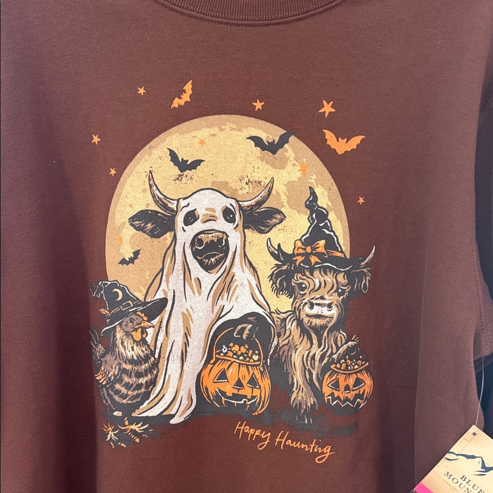 Women  Brown Halloween Sweater - Picture 3 of 7